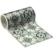インテリアマスキングテープ 100mm タイル/ダークブルー
