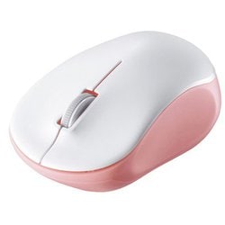 ワイヤレスマウス 無線（2.4GHz）接続式 IR LED 3ボタンタイプ 電池式 左右対称 静音 ピンク BSMRW118PK