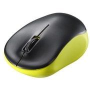 ワイヤレスマウス 無線(2.4GHz)接続式 IR LED 3ボタンタイプ 電池式 左右対称 静音 ライム BSMRW118LM