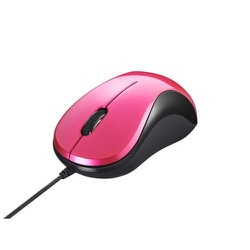 有線マウス USB接続式 BlueLED 3ボタンタイプ 静音 コンパクトサイズ ピンク BSMBU108PK