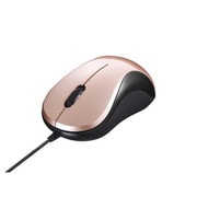 有線マウス USB接続式 BlueLED 3ボタンタイプ 静音 コンパクトサイズ ベージュピンク BSMBU108BP