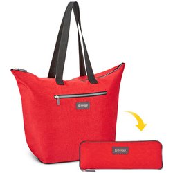 631116 Foldable Shopper Tote レッド