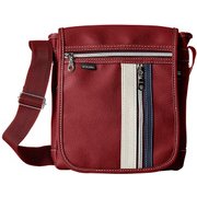 21843 合皮フラップショルダー レッド [ショルダーバッグ]