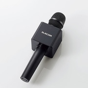 スマホ用カラオケマイク エコー機能 ボリューム調節 充電式 スピーカー付 有線 ブラック KMC-SP01UBK