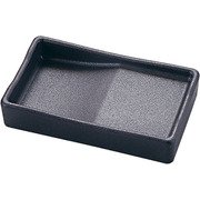 箸置き付長角醤油皿 黒銀いぶし塗