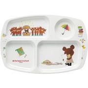 メラミンお子様食器「くまのがっこう」 角ランチ皿