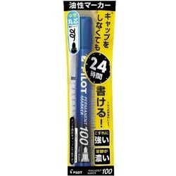 パーマネントマーカー100 中字丸芯 ブルー パック P-MPM-10F-L