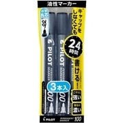 パーマネントマーカー100 中字丸芯 ブラック3本入 パック P-MPM-30F-3B