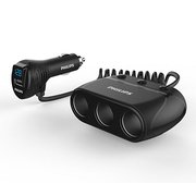 ＤＣ充電器 DC12V 24V 120W 1USB 3シガーソケット BK DLP2019