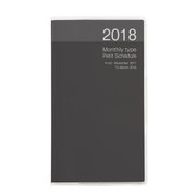 プチスケジュール手帳 2018年版 マンスリー 2017年12月始まり ブラック PSV-002-18D