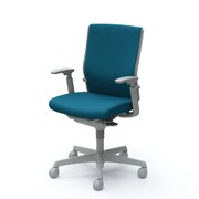 FFW5 エスクードチェア ハイバック可動肘付グレーシェルナイロンキャスター ターコイズブルー C495GR