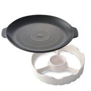 TSG-0001a [温度センサー付き 補助五徳 直火用焼き台 焼き陶板セット ホワイト ブラック]