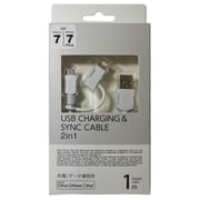 Lightning変換アダプタ付 microUSB通信充電ケーブル 1m ホワイト IH-UDLJSP10W