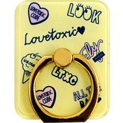 73576 [スマホリング Lovetoxic アイコン総柄/イエロー]