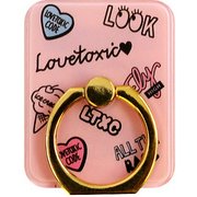 73577 [スマホリング Lovetoxic アイコン総柄/ピンク]