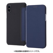 IN-P8SLC1/DN [iPhone X用 レザーフラップ付きスリムケース ダークネイビー]