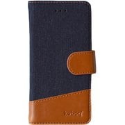 OWL-CVIP726-IDB [iPhone 8/7 デニム×PUレザー手帳型ケース kuboq インディゴブルーデニム×ブラウン]