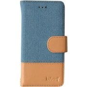 OWL-CVIP726-LBB [iPhone 8/7 デニム×PUレザー手帳型ケース kuboq ライトブルーデニム×キャメル]