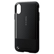 PM-A17XTSP02 [iPhone X用 ケース TOUGH SLIM Premium カーボン調 ブラック]