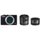 EOS M100 ダブルレンズキット ブラック [ボディ＋交換レンズ「EF-M15-45mm F3.5-6.3 IS STM」「EF-M22mm F2 STM」]