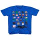 Minecraft ミニキャラTシャツ ブルー S [キャラクター衣料品]
