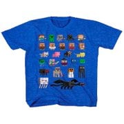 Minecraft ミニキャラTシャツ ブルー S [キャラクター衣料品]