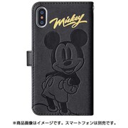 0564 [ディズニー金箔押しケース iPhone X用 /ミッキー黒]
