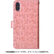 0555 [スヌーピーパターンエンボスケース iPhone X用 /スヌーピー桃]