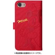 0387 [ディズニー金箔押しエンボスブックケース iPhone 8/7/6s/6用 ミニー/レッド]
