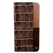 UUIP8WC003 [iPhone X用 ケース 50：50 LUXE CROC FOLIO HARD SHELL Dark Brown UUIP8WC003]