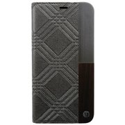 UUIP8WC002 [iPhone X用 ケース 50：50 TRINITY EMBOSS FOLIO HARD SHELL Grey UUIP8WC002]