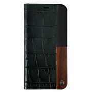 UUIP8WC001 [iPhone X用 ケース 50：50 LUXE CROC FOLIO HARD SHELL Black]