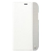 UUIP8WC006 [iPhone X用 ケース WHITE ＆ SLIVER EDGE PERFORATED FOLIO HARD SHELL]