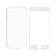 TR-IP174-TTPR-CLWT [iPhone 8/7用 Turtle Pro ハイブリッドケース＆ガラスフィルムセット クリアケース＋ホワイトフレームガラス]