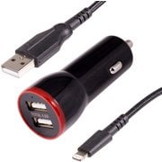 Lightningケーブル付きDC充電器 ブラック OWL-CCU248KLT10-BK
