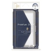 PG-17XFP38NV [iPhone X用 手帳型ケース フリップカバー スクエア型ポケット for girls ネイビー]