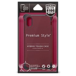 PG-17XPT03RD [iPhone X用 ケース ハイブリッドタフケース ワインレッド]