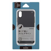 PG-17XPC02BK [iPhone X用 ポリカーボネイトケース ラバーブラック]