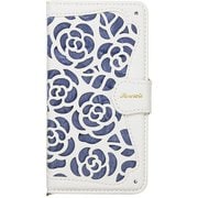 iP8-Rose01 [iPhone X用 La Roseraie WH/BL（ホワイト/ブルー）]