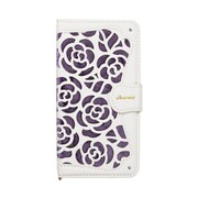 iP8-Rose03 [iPhone X用 La Roseraie WH/PU（ホワイト/パ-プル）]