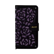iP8-Rose06 [iPhone X用 La Roseraie BK/PU（ブラック/パープル）]