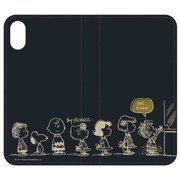 SNG-189B [iPhone X用 ピーナッツ FULL DISPLAY MODEL対応フリップカバー 行列]