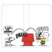 SNG-189D [iPhone X用 ピーナッツ FULL DISPLAY MODEL対応フリップカバー フライングエース]