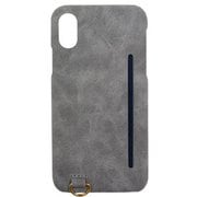 Ji8-07GY [iPhone X用 ソフトレザーケース GY]