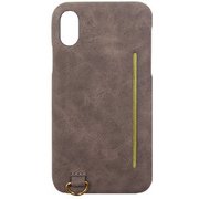 Ji8-07DBR [iPhone X用 ソフトレザーケース ダークBR]