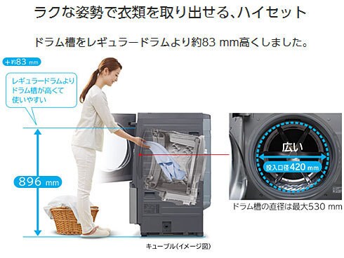 ヨドバシ.com - パナソニック Panasonic ななめドラム式洗濯機 Cuble ...