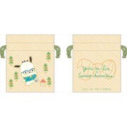 ユーリ！！！ on ICE × サンリオキャラクターズ 巾着 ポチャッコ スタンプラリーver. [約14.5×17.5cm]