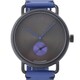 JAIDEN Classic (ジャイデン クラシック) 腕時計 Luna Matte Black ルナマットブラック ブルー レザーベルト J-MB-BL