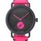 JAIDEN Classic (ジャイデン クラシック) 腕時計 Luna Matte Black ルナマットブラック ピンク レザーベルト J-MB-PK