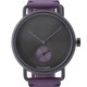 JAIDEN Classic (ジャイデン クラシック) 腕時計 Luna Matte Black ルナマットブラック パープル レザーベルト J-MB-PU